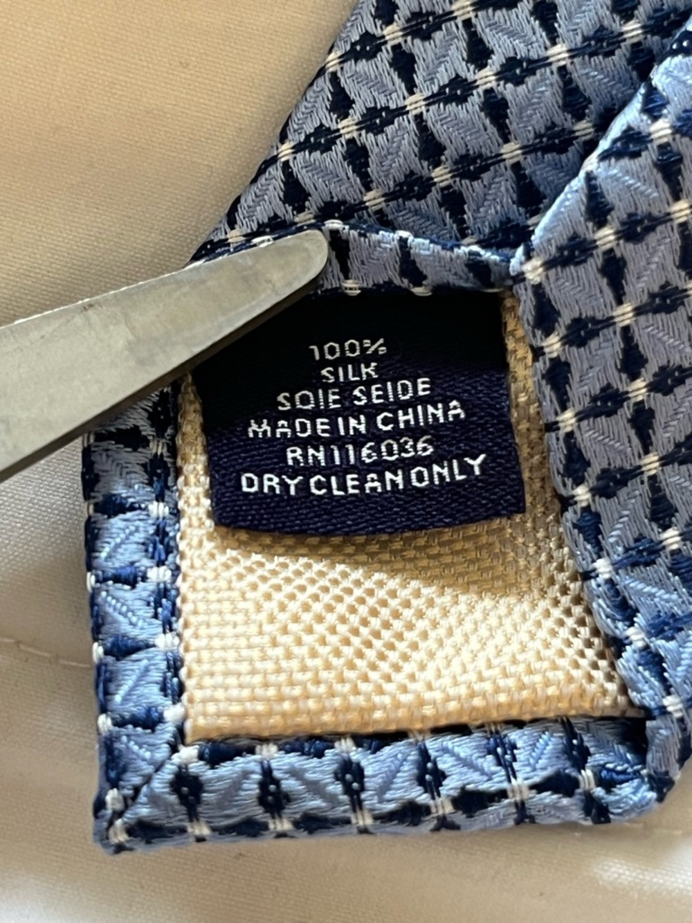Charles Tyrwhitt Silk Tie Blue Geometric Classic Business - Picture 6 of 6